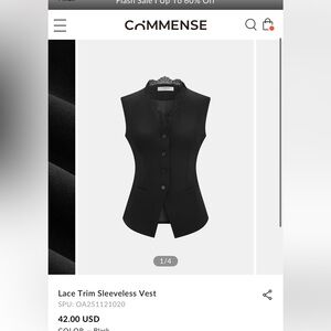 Commense lace trim vest , NWT SZ small